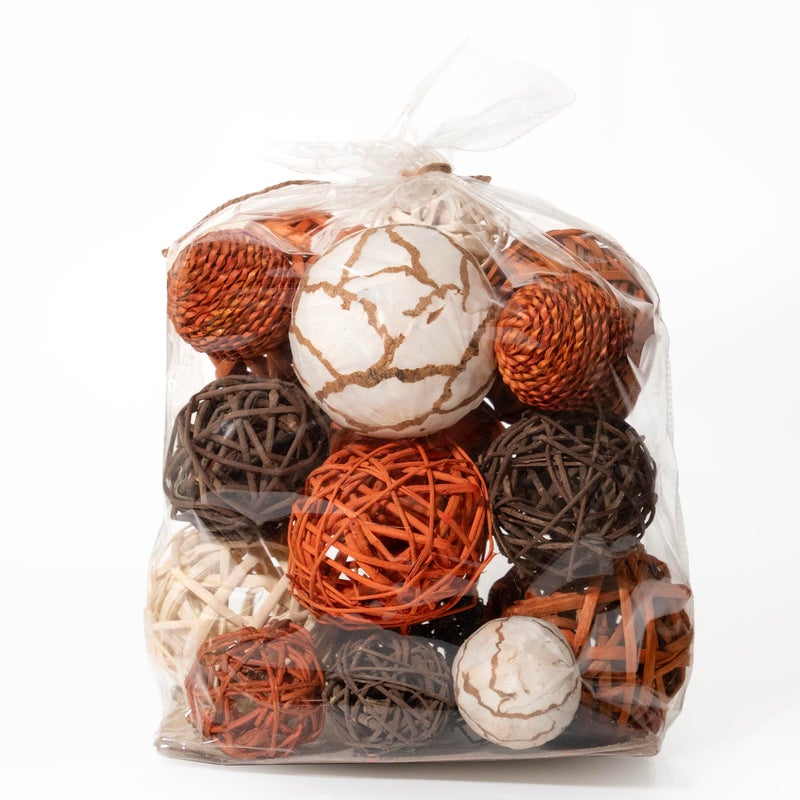 ANDALUCA Large Decorative Vase Filler Bag with Orbs, Balls (Burnt Orange) - Image 2